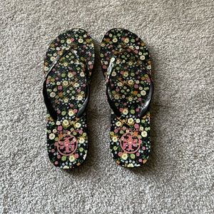 COPY - Tory Burch floral flip flops perfect condition.